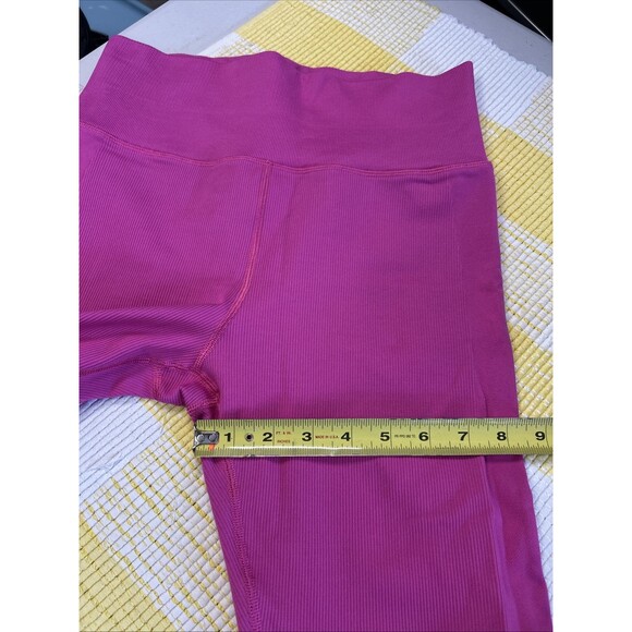 Athleta Hot Pink Aurora Seamless Ribbed High Rise Tight Leggings Large - Picture 15 of 15
